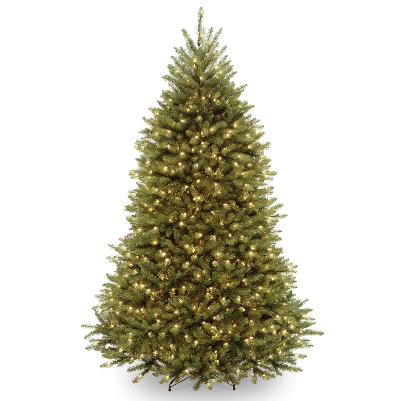 National Tree Company Pre-Lit Artificial Full Christmas Tree, Green, Dunhill Fir, Dual Color LED Lights, Includes PowerConnect and Stand, 7 Feet